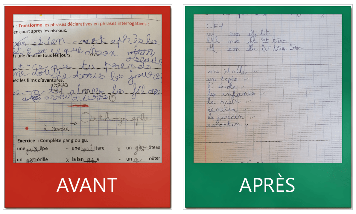 L&rsquo;écriture de D. en&nbsp;CE1